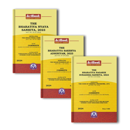 Bare Acts New Criminal Laws {BNS, BNSS & BSA} Edition 2025